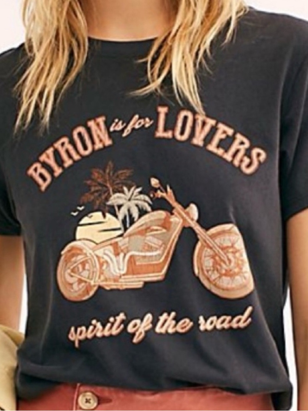 Black Byron os for Lovers Motorcycle tee. Small